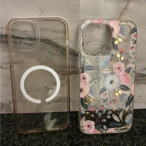 Floral Clear iPhone 16 Pro max Case with Gold Accents